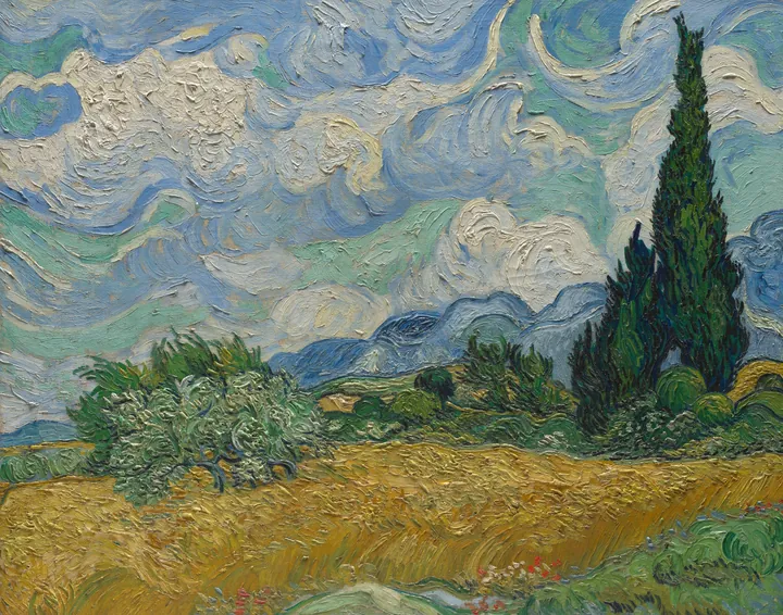 Vincent van Gogh, Pole pszenicy z cyprysami